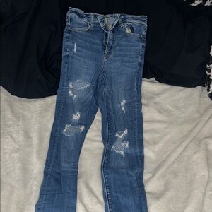 american eagle Blue Distressed Women's Skinny Jeans
